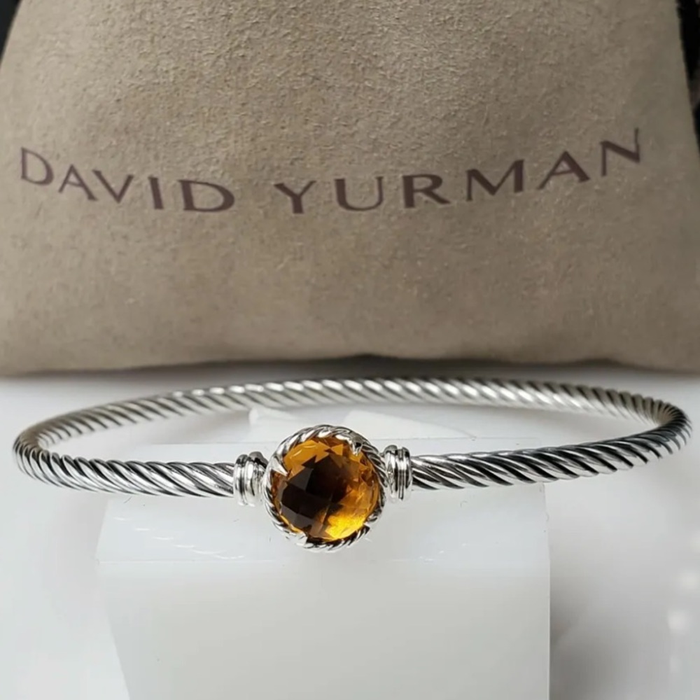 David Yurman Chatelaine 3mm Bracelet with Citrine Size Small